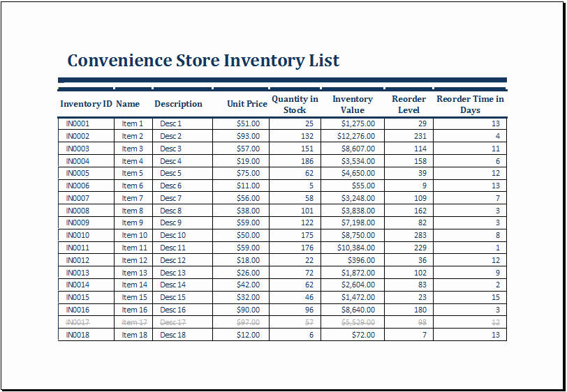 Store Inventory format In Excel Beautiful Convenience Store Inventory List Template Ms Excel