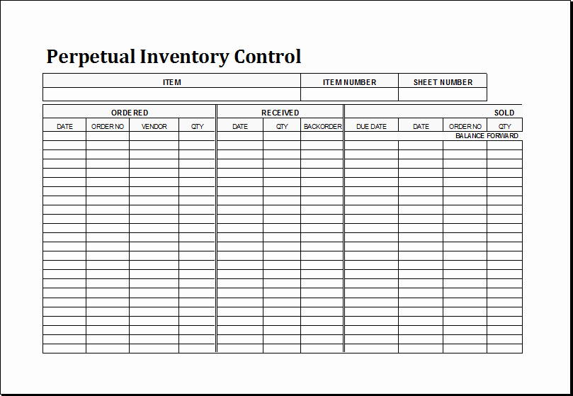 Store Inventory format In Excel Inspirational Perpetual Inventory Control Template for Excel