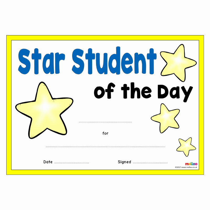 Student Of the Month Banner New Star Student Certificates