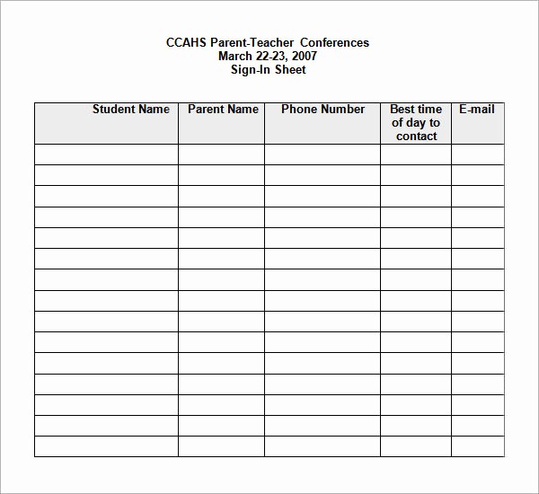 Student Sign In Sheet Pdf Inspirational 34 Sample Sign In Sheet Templates – Pdf Word Apple