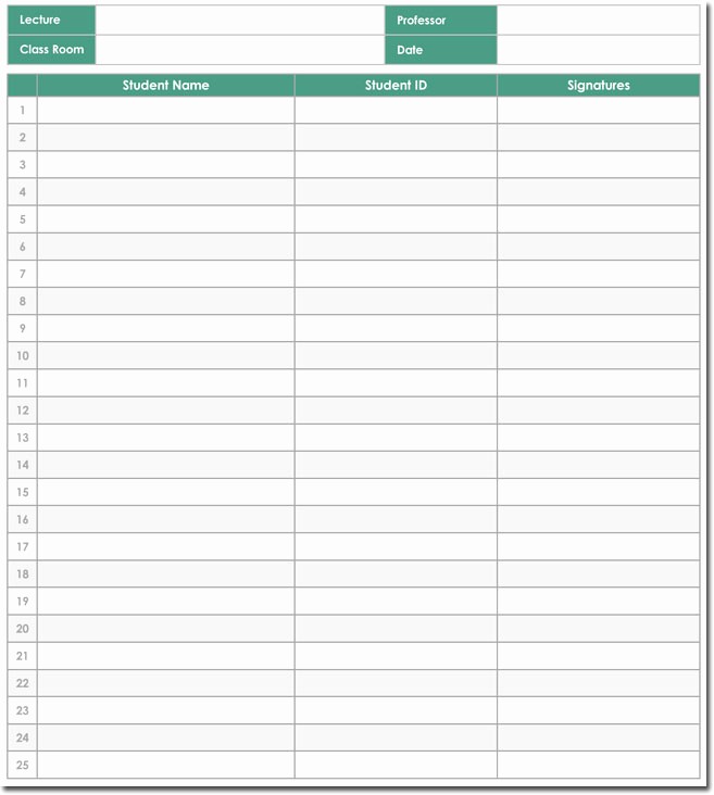 Student Sign In Sheet Template Best Of 20 Sign In Sheet Templates for Visitors Employees Class