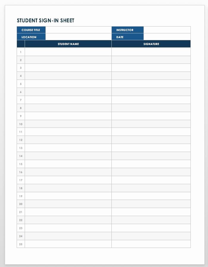 Student Sign In Sheet Template Best Of Free Sign In and Sign Up Sheet Templates