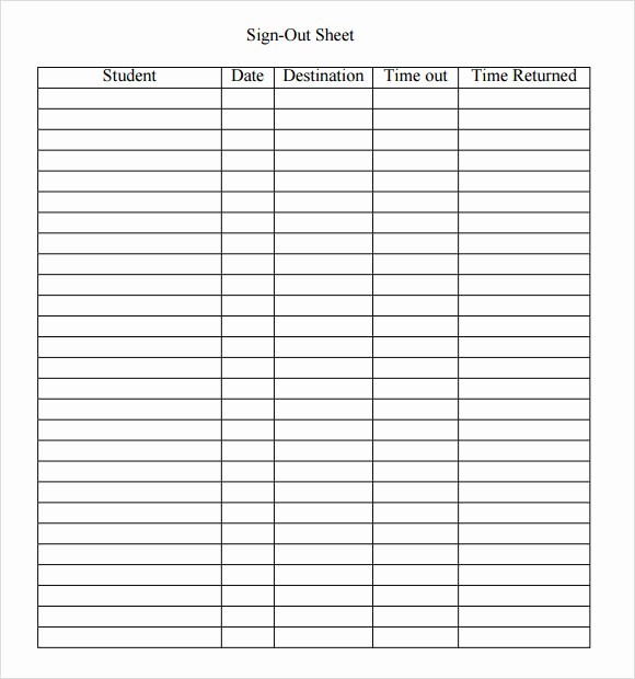 Student Sign In Sheet Template Fresh Sign Out Sheet Template 9 Download Free Documents In