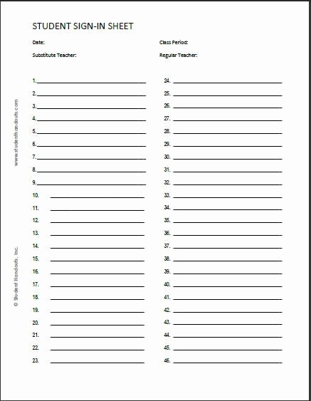 Student Sign In Sheet Template New 25 Printable attendance Sheet Templates [excel Word
