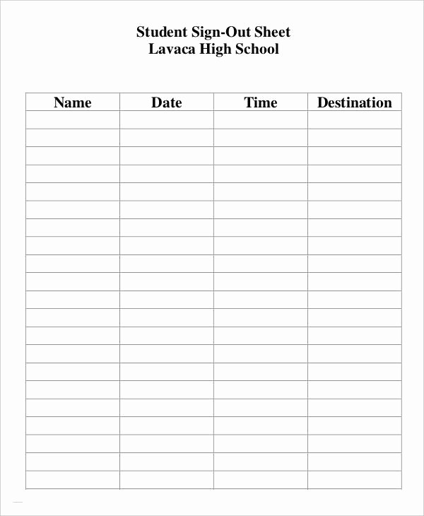 Student Sign In Sheet Template New 9 Student Sheet Templates