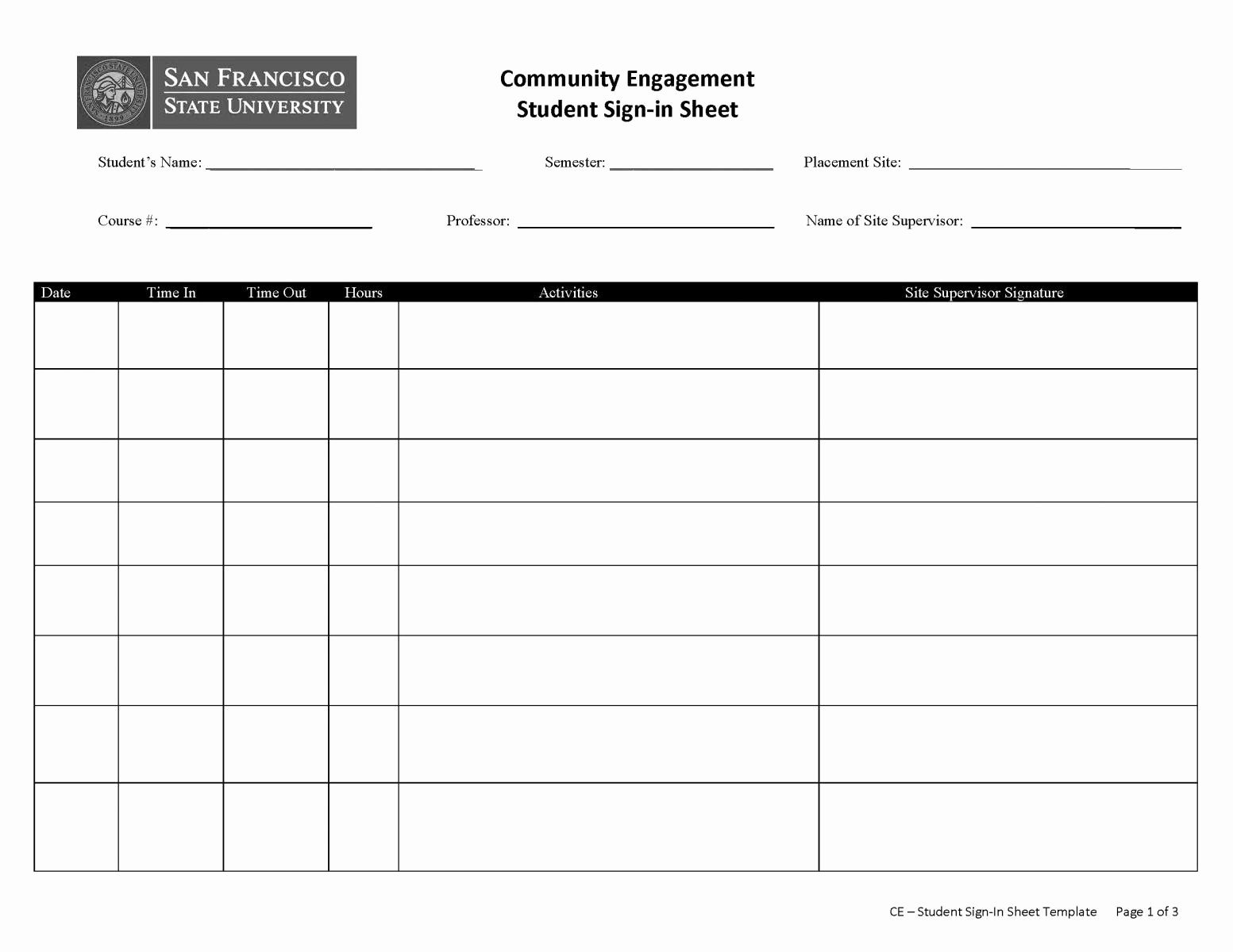 Student Sign In Sheet Template Unique Faculty &amp; Staff Resources