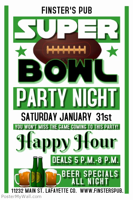 Super Bowl Party Flyer Template Beautiful Super Bowl Template