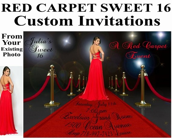 Sweet 16 Guest List Template Fresh Red Carpet Invitations Sweet 16 Birthday Bridal Shower Custom