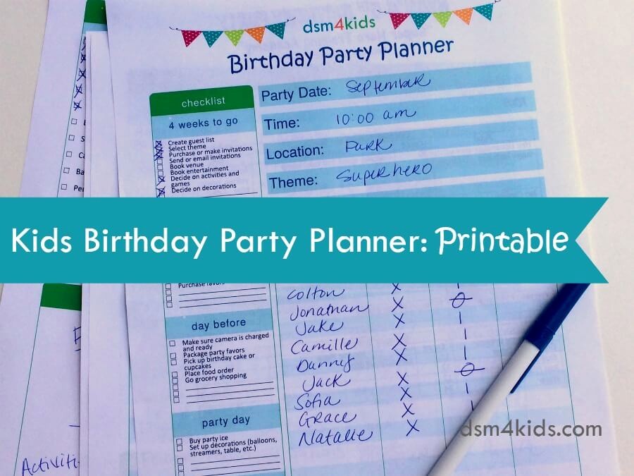 Sweet 16 Guest List Template Luxury Kids Birthday Party Planner Printable Dsm4kids