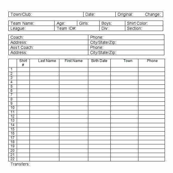 T Ball Snack Schedule Template Best Of Team Roster Template – Russdfo