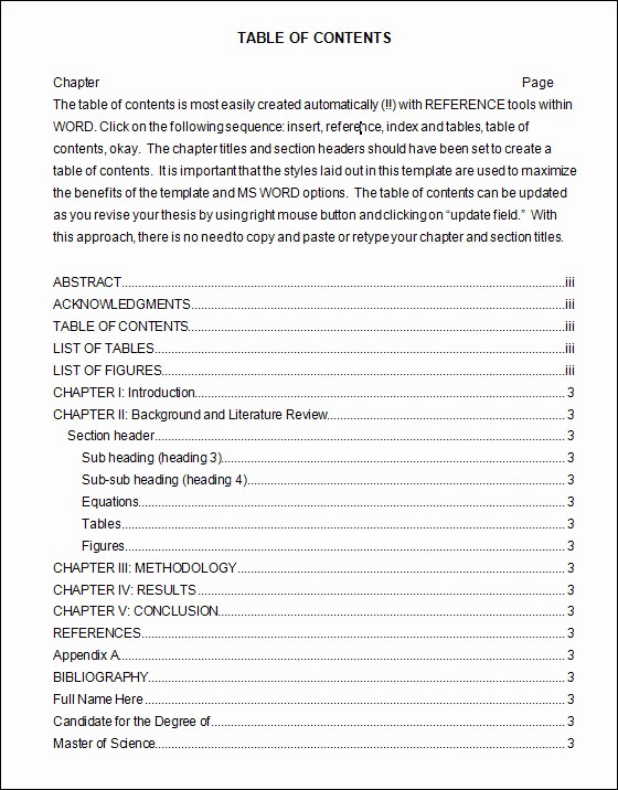 Table Of Contents Excel Template Best Of Table Of Contents Template 9 Download Free Documents In