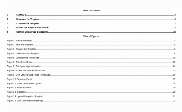 Table Of Contents Excel Template Unique 22 Table Of Contents – Pdf Doc