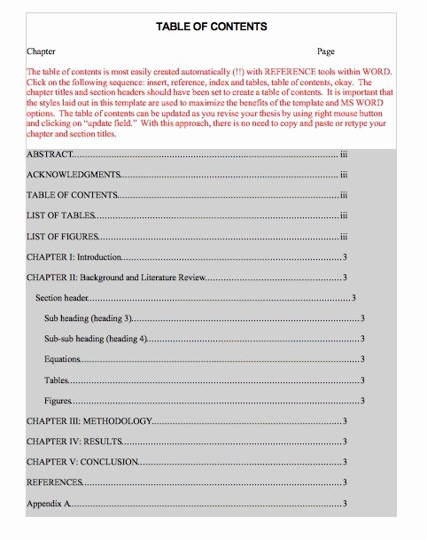 Table Of Contents Sample Page Awesome 20 Table Of Contents Templates and Examples Free