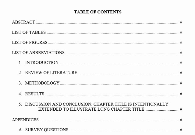 Table Of Contents Sample Page Luxury 10 Best Table Of Contents Templates for Microsoft Word