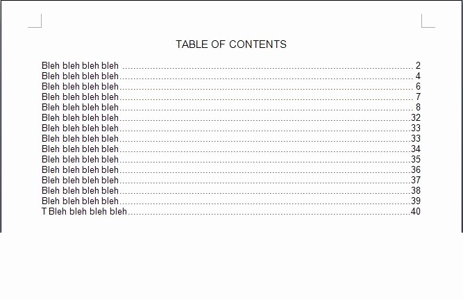 Table Of Contents Sample Page New 4 Table Contents Templates Excel Xlts