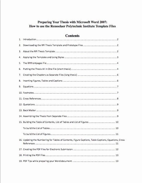 Table Of Contents Template Pdf Awesome 20 Table Of Contents Templates and Examples Free