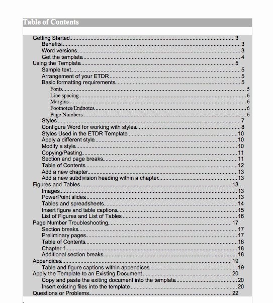 Table Of Contents Template Pdf Fresh 20 Table Of Contents Templates and Examples Template Lab