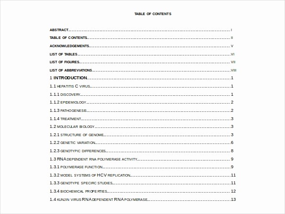 Table Of Contents Template Pdf Fresh 22 Table Of Contents – Pdf Doc