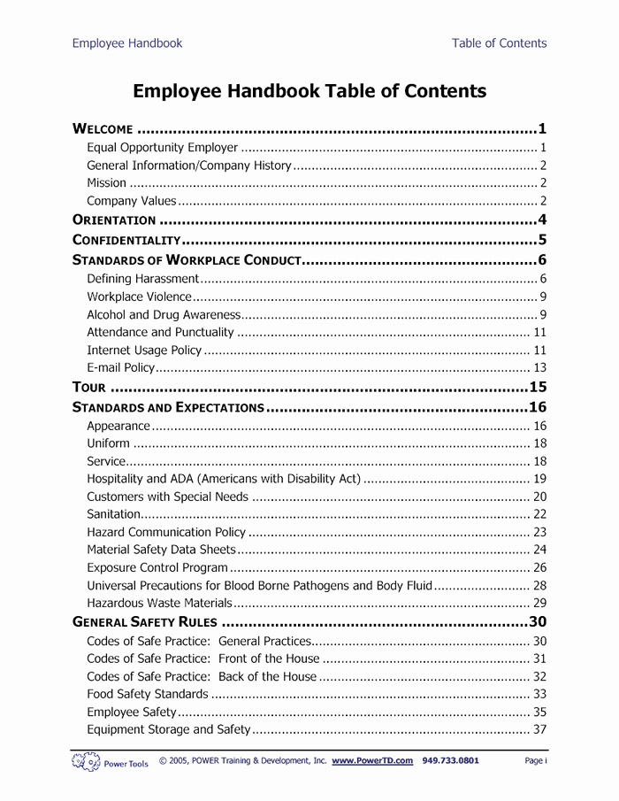 Table Of Contents Template Pdf Luxury 7 Training Guide Templates Word Excel Pdf formats