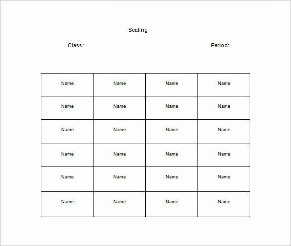 Table Seating Chart Template Free Lovely Classroom Seating Chart Template 22 Examples In Pdf