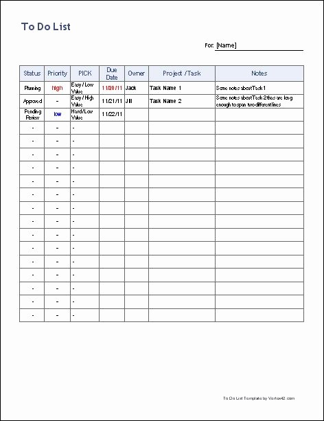 Task List Template Excel Spreadsheet New Free to Do List Template Free Customizable Spreadsheet for