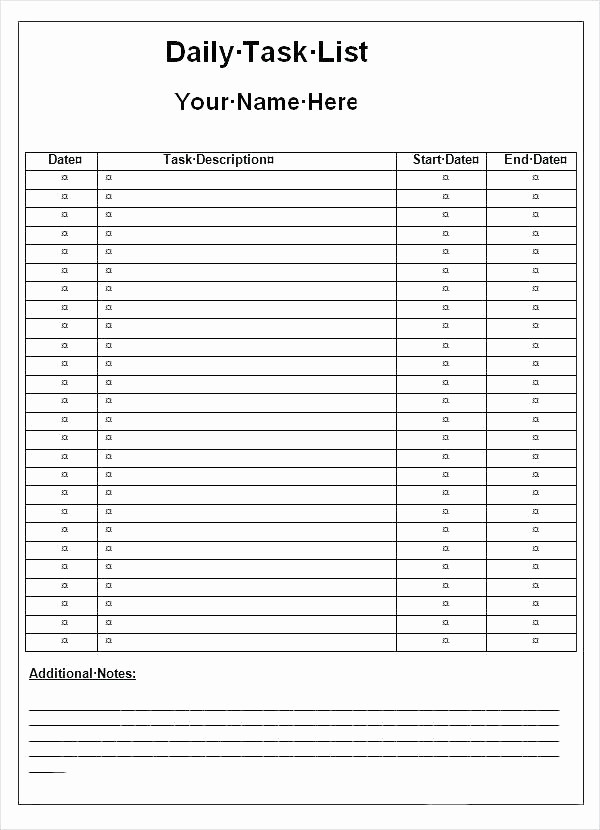 Task to Do List Template Beautiful Printable Daily Checklist Template Task to Do List