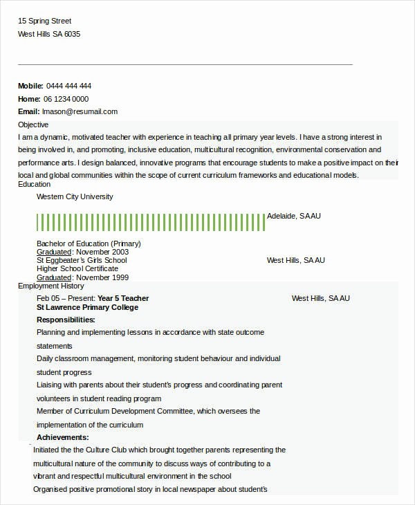 Teacher Resume format In Word New Resume In Word Template 24 Free Word Pdf Documents