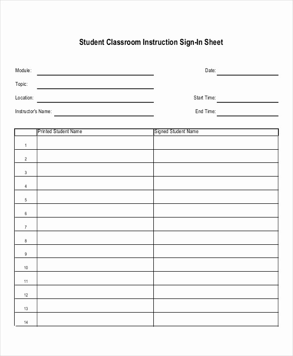 Teacher Sign In Sheet Template Best Of 9 Instruction Sheet Templates Free Sample Example