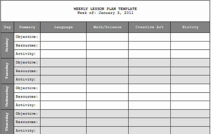 Teacher Weekly Lesson Plan Template Beautiful Teacher Lesson Plan Template Excel Weekly Planning