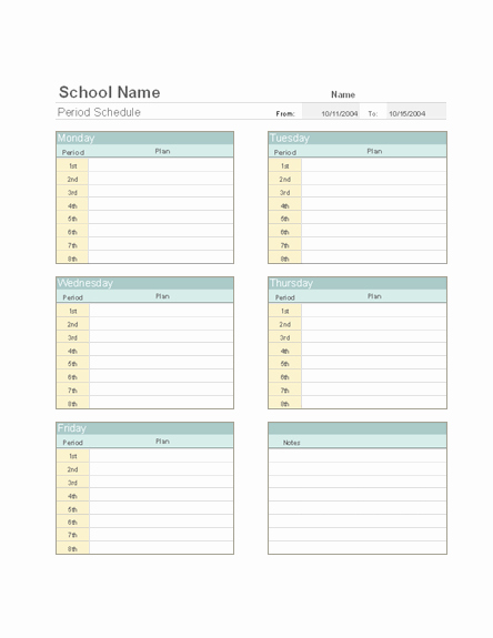 Teacher Weekly Planner Template Download Luxury Teacher Schedule Template