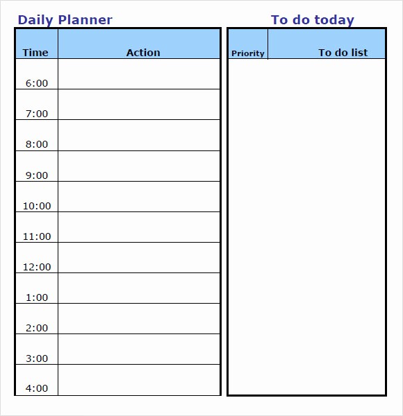 Teacher Weekly Planner Template Download Unique 9 Daily Planner Templates – Free Samples Examples