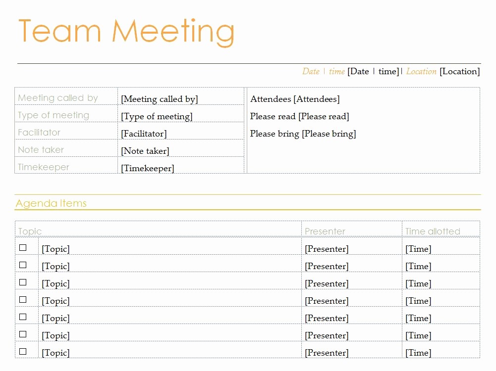 Team Meeting Agenda Template Word Best Of Team Meeting Agenda