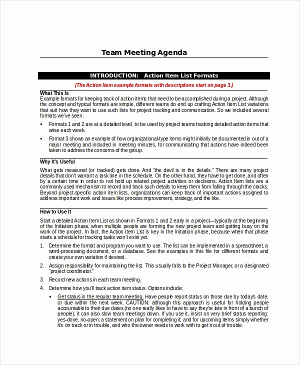 Team Meeting Agenda Template Word Lovely Project Agenda Template 6 Free Word Pdf Documents