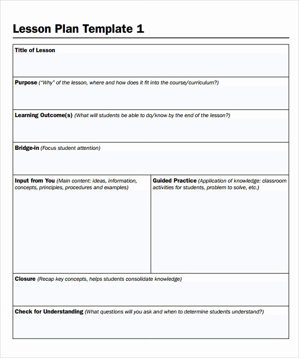 Template for A Lesson Plan Best Of Sample Simple Lesson Plan Template 11 Download Documents