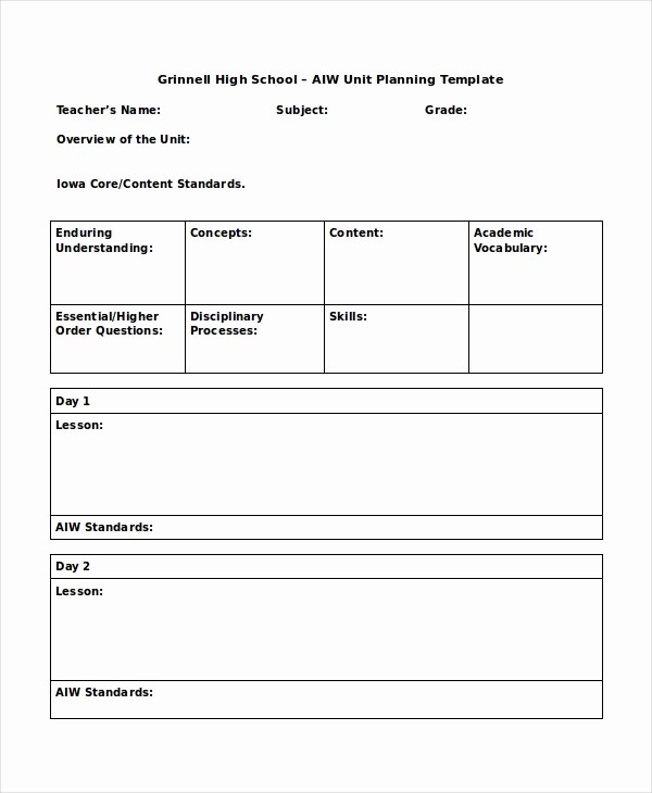 Template for A Lesson Plan Elegant Lesson Plan Template 10 Free Word Pdf Document