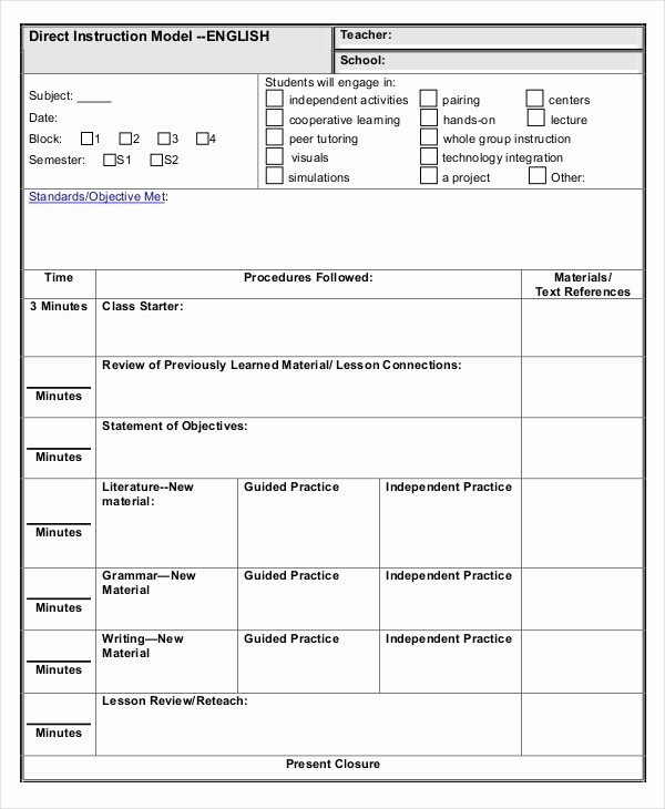 Template for A Lesson Plan Elegant Lesson Plan Template 17 Free Word Pdf Documents