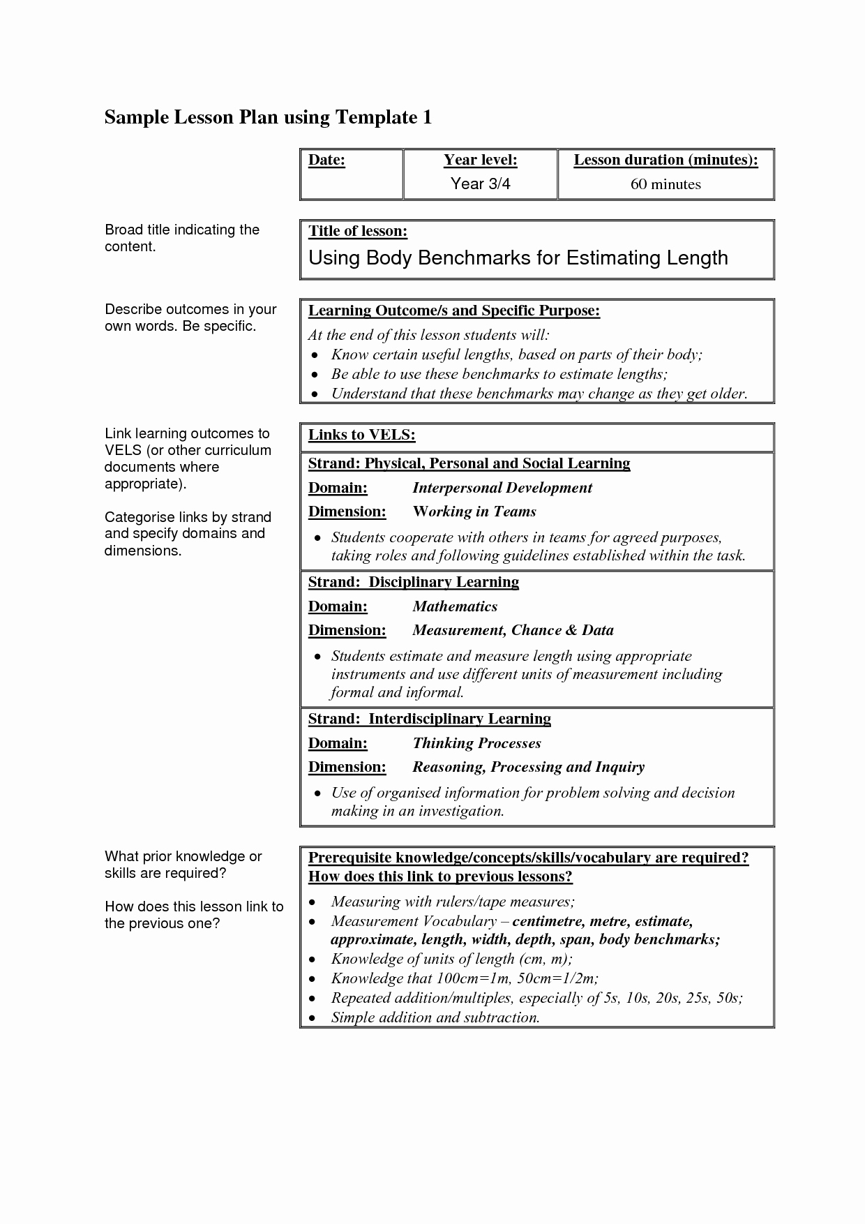 Template for A Lesson Plan Lovely Sample Lesson Plan format Wow Image Results