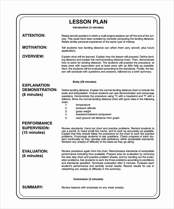 Template for A Lesson Plan New 14 Sample Printable Lesson Plans – Pdf Word Apple Pages