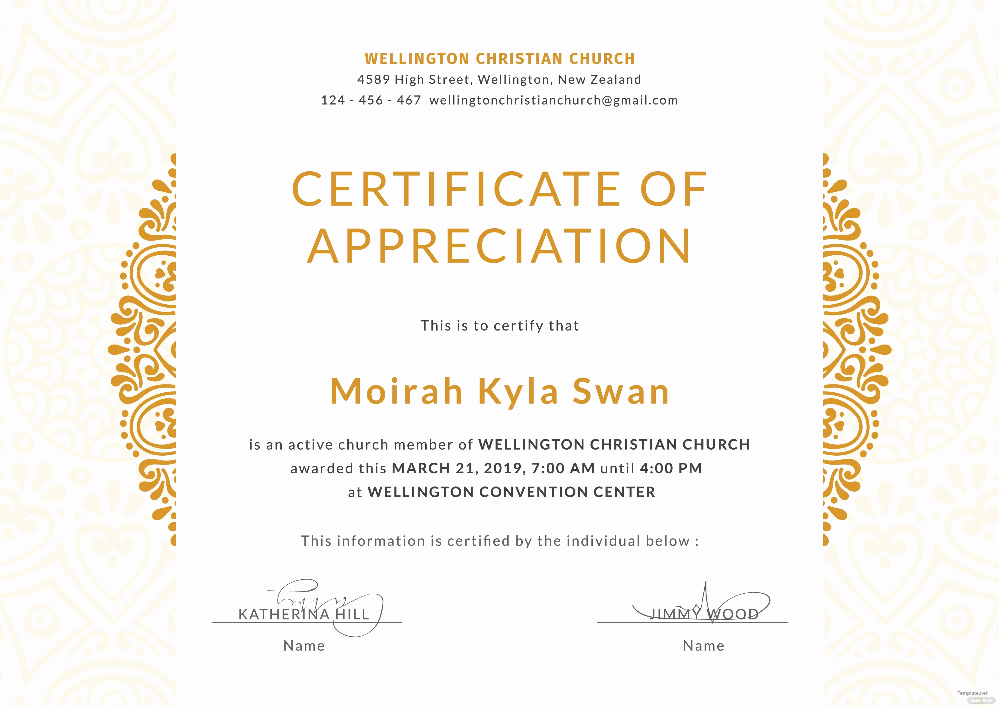 Template for Certificate Of Appreciation Lovely Free Church Certificate Of Appreciation Template In Adobe