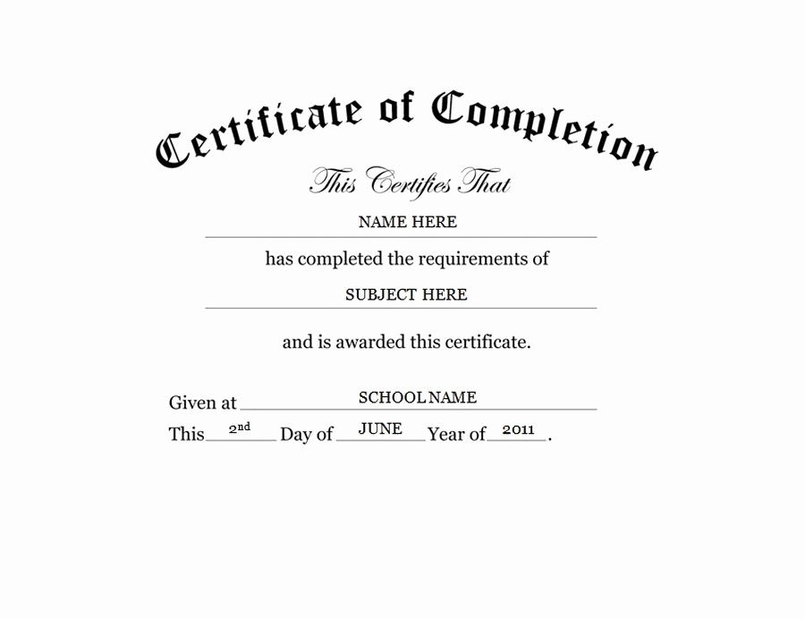 Template for Certificate Of Completion Beautiful Certificate Of Pletion Free Templates Clip Art