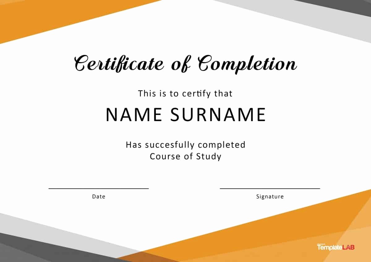 Template for Certificate Of Completion Elegant 40 Fantastic Certificate Of Pletion Templates [word