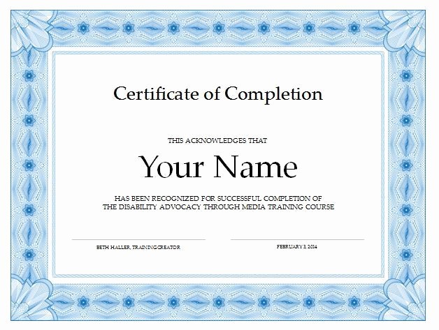 Template for Certificate Of Completion Fresh 13 Certificate Of Pletion Templates Excel Pdf formats