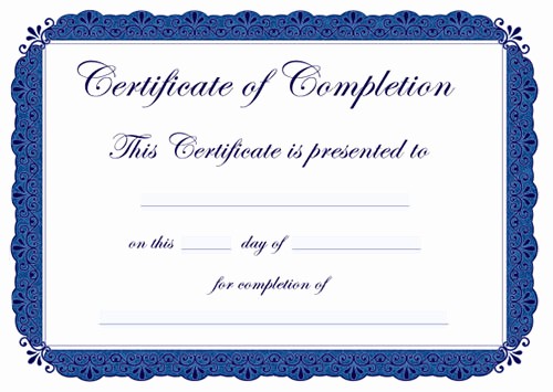 Template for Certificate Of Completion New 43 formal and Informal Editable Certificate Template