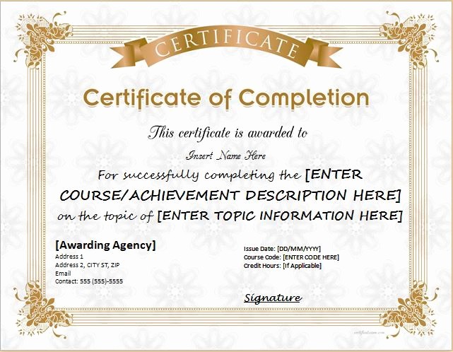 Template for Certificate Of Completion Unique 25 Best Ideas About Certificate Of Pletion Template On