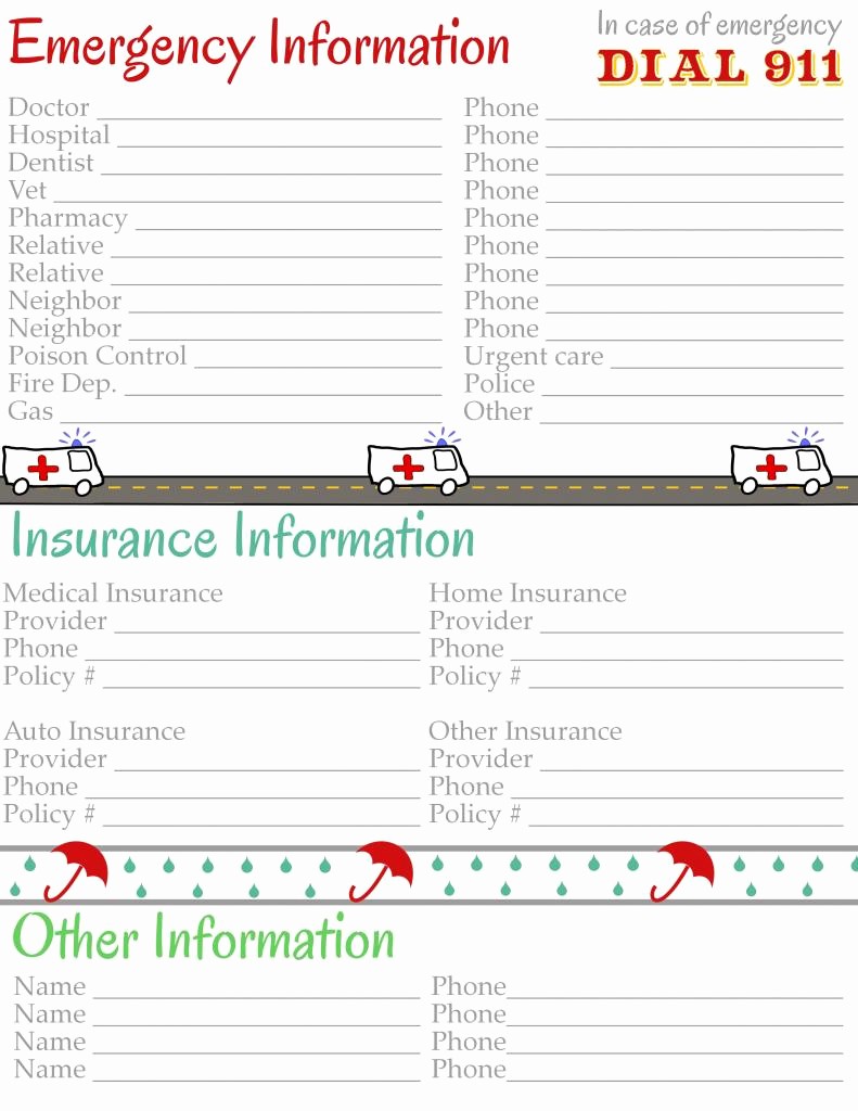 Template for Emergency Contact Information Lovely Diy Home Sweet Home Home Management Binder Emergency
