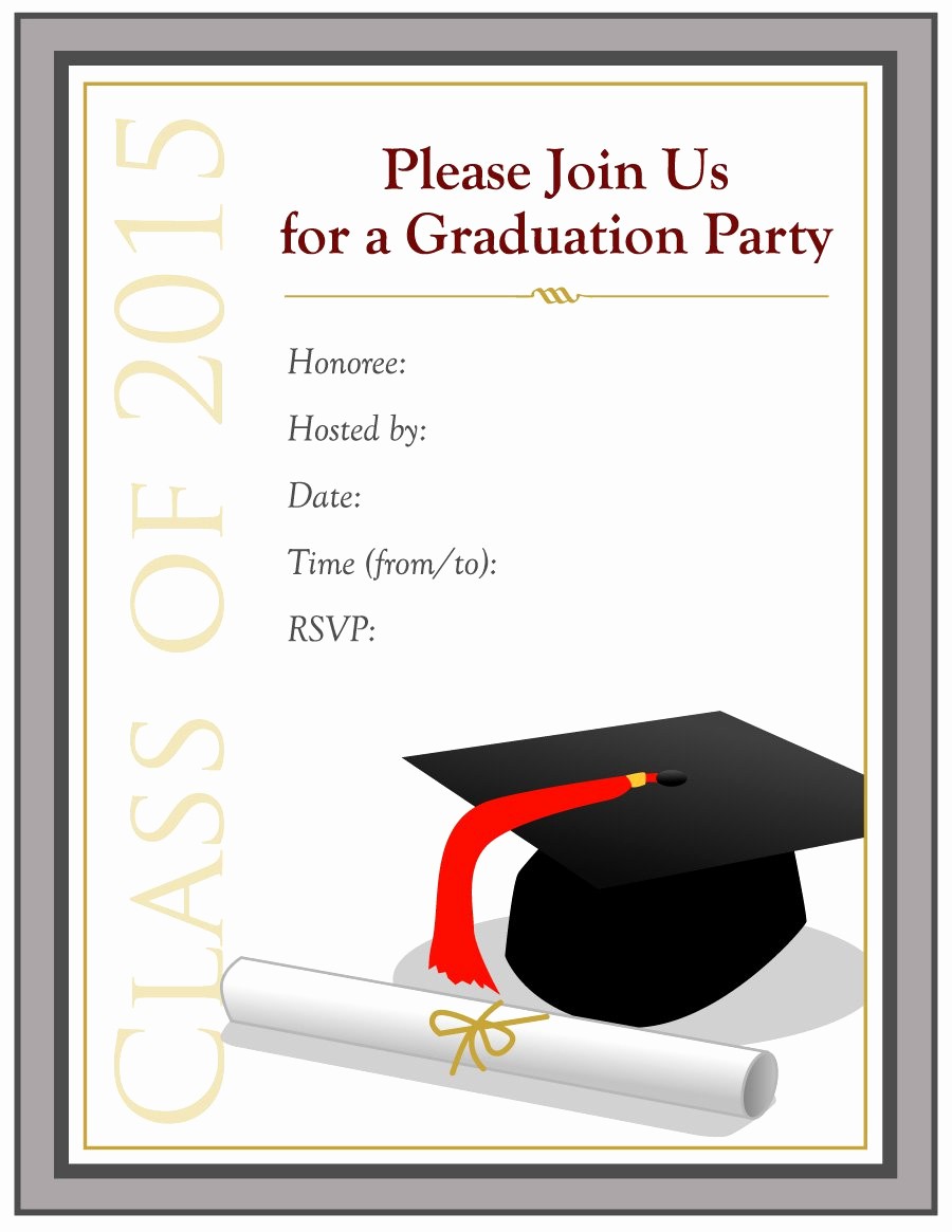 Template for Graduation Party Invitation Awesome 40 Free Graduation Invitation Templates Template Lab