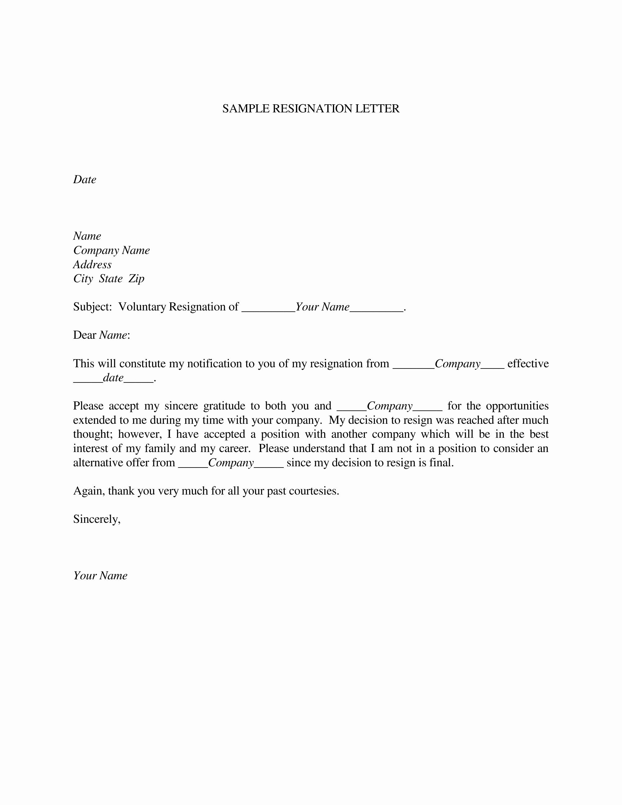 Template for Letter Of Resignation Beautiful Resignation Letter Samples Download Pdf Doc format