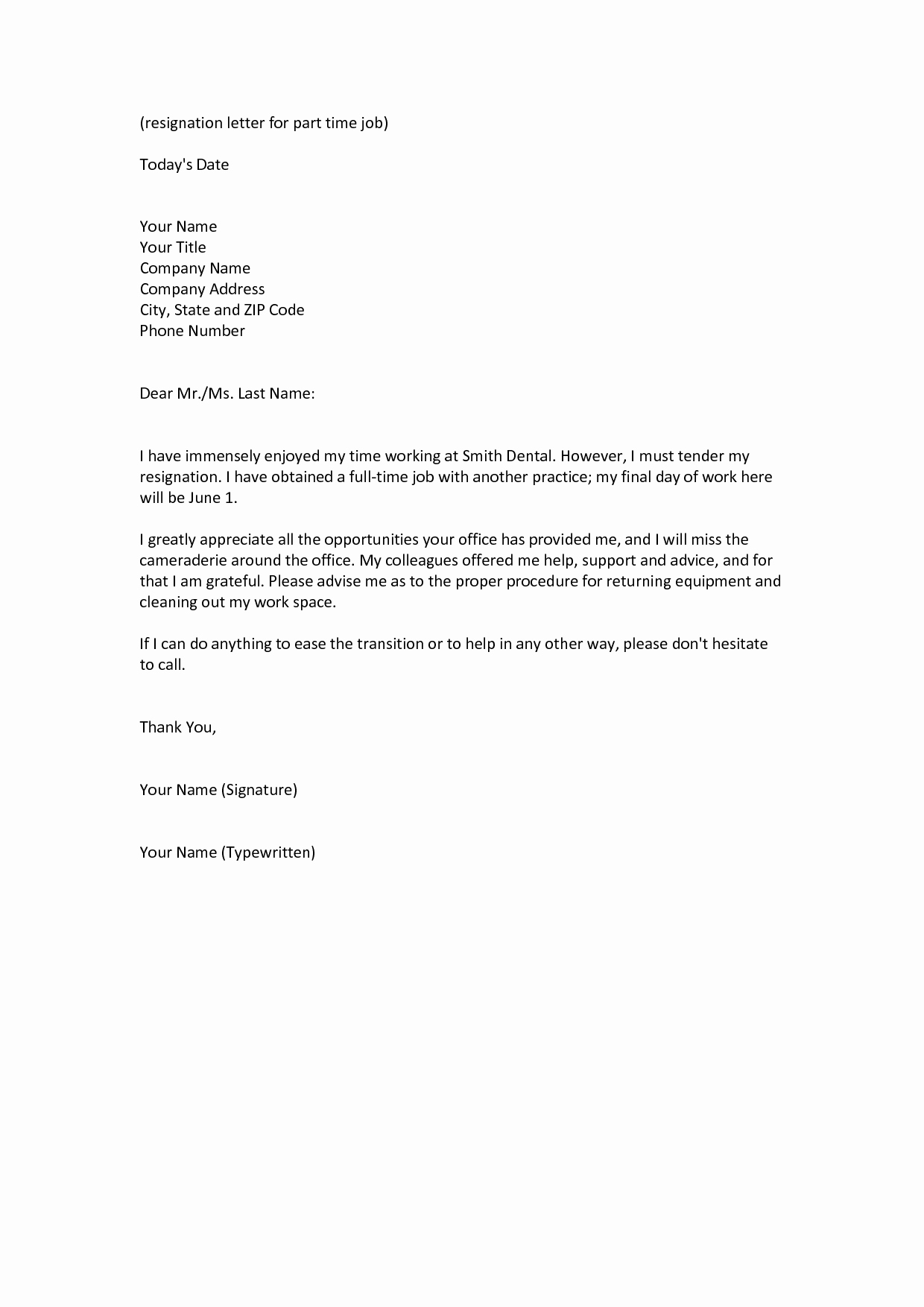 Template for Letter Of Resignation Fresh Professional Resignation Letter Samples