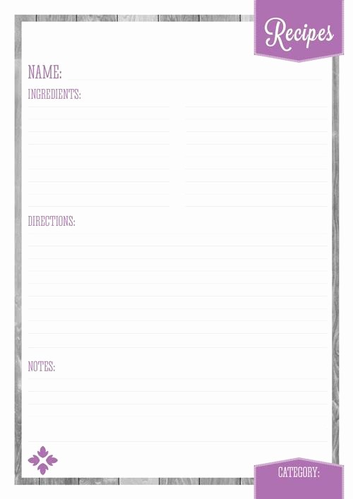 Template for Recipes Full Page Best Of 25 Best Ideas About Recipe Templates On Pinterest