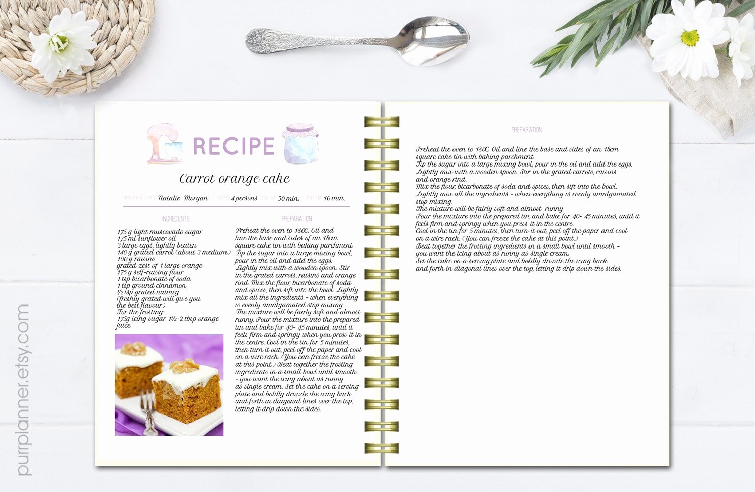 Template for Recipes Full Page Elegant Recipe Template Editable Cook Book Doc Template